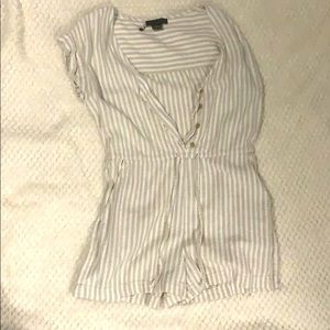 White and nude romper